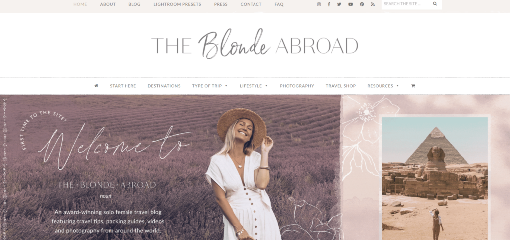 The Blonde Abroad Travel Blog main page