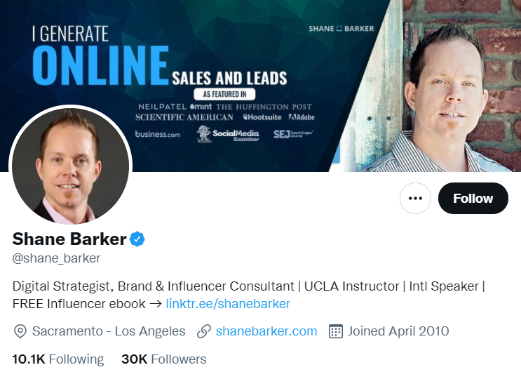 Shane Barker on Twitter