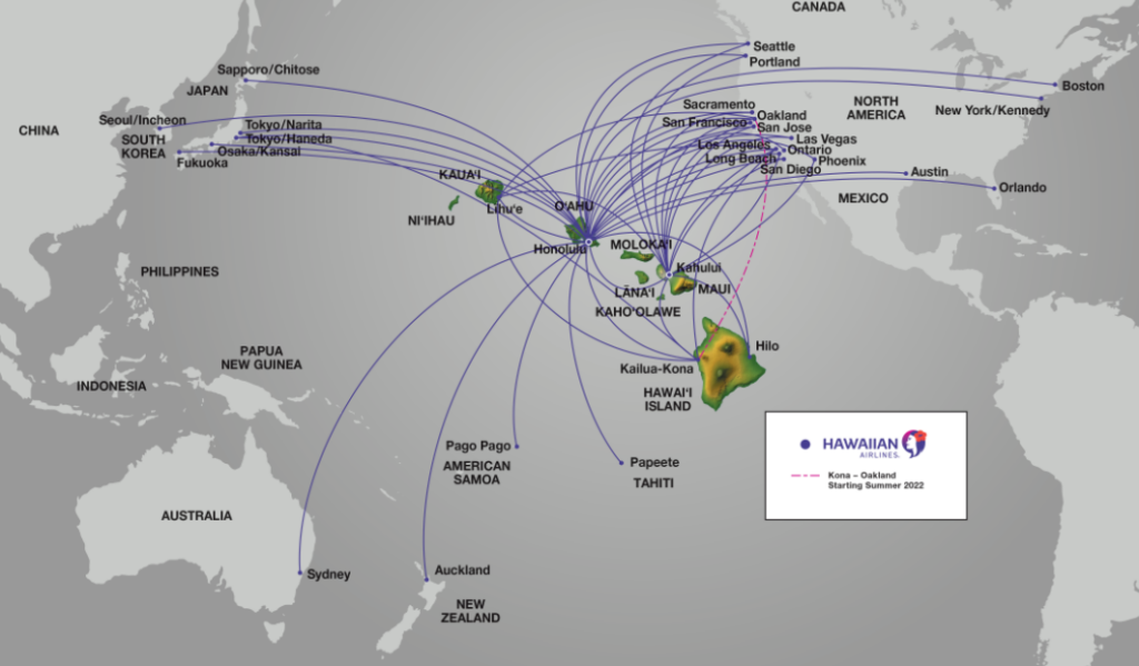 Flight connections on Hawaiian Airlines