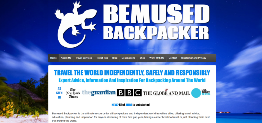 Bemused BackPacker travel blog main page