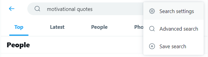 Advanced search on Twitter