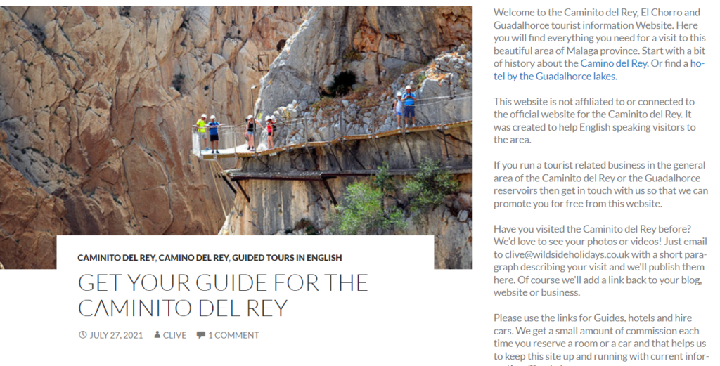 Get your guide for the Caminito del Rey blog post