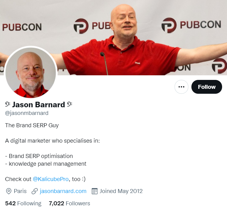 Jason Barnard on Twitter