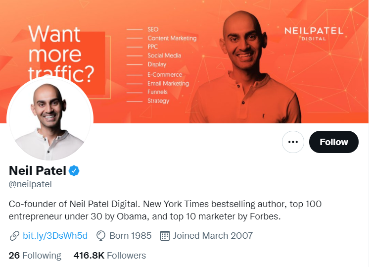 Neil Patel on Twitter