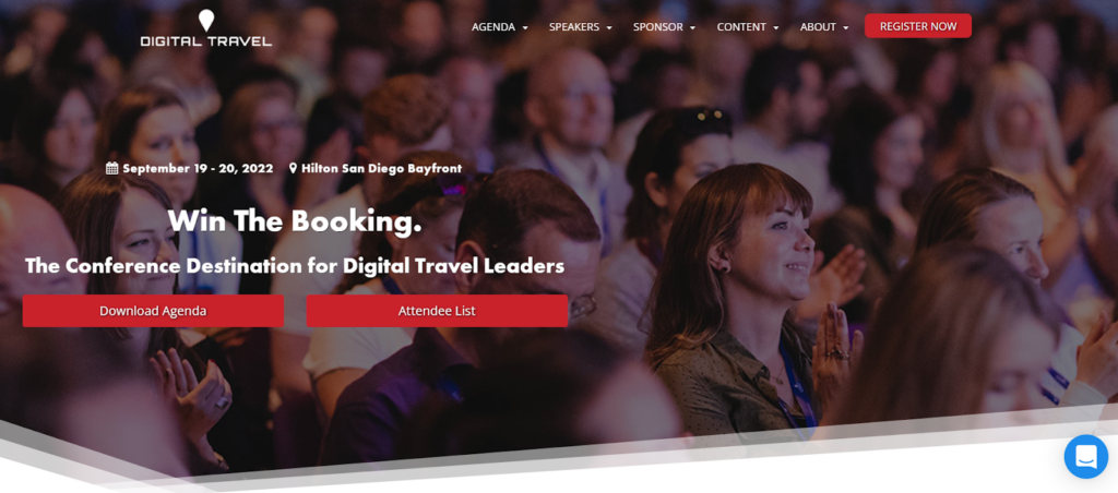 Digital Travel Summit homepage screenshot