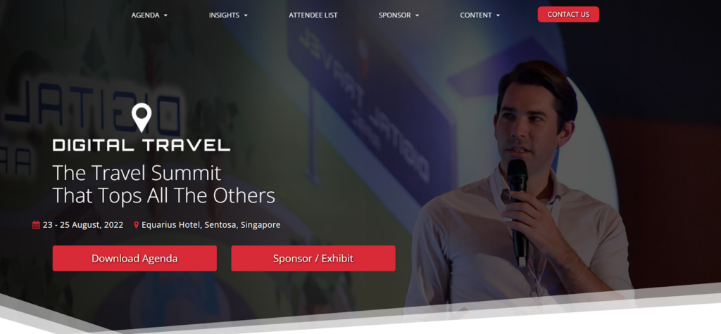 Digital Travel Summit APAC homepage screenshot