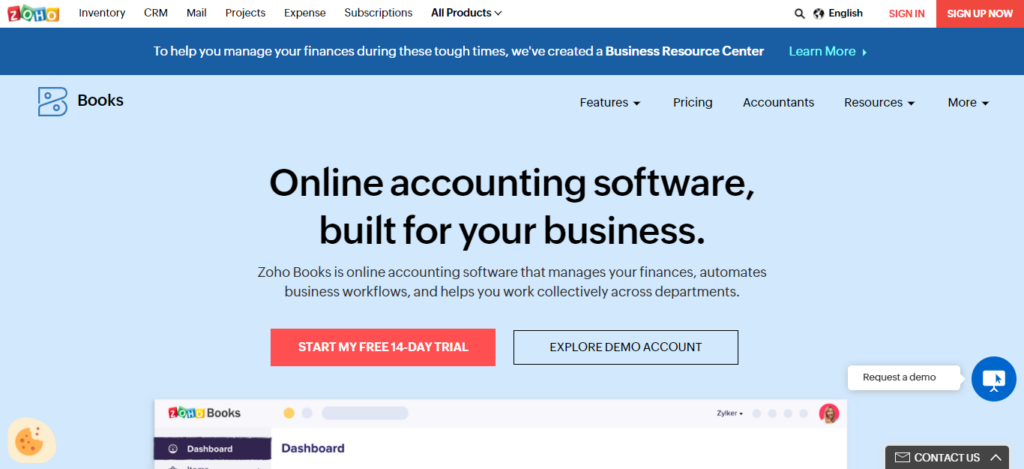 Zoho Books accounting software