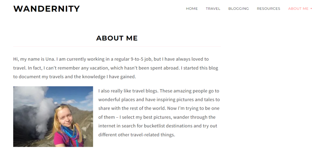 Wandernity about me page