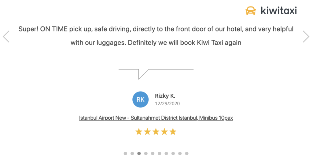 reviews widget from kiwitaxi affiliate program 