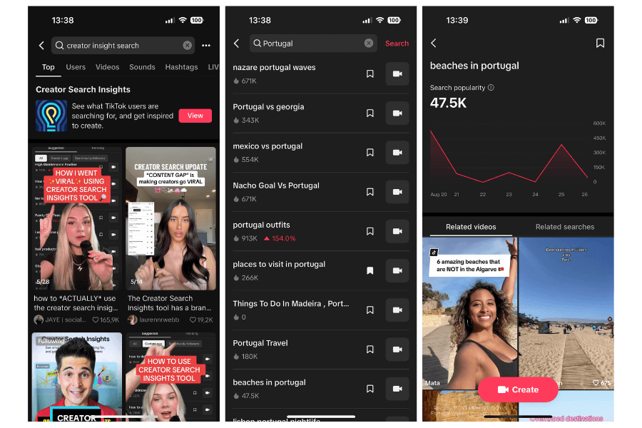 Creator Search Insights on TikTok