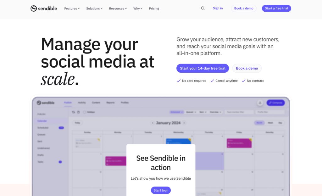 Sendible social media analytics tool