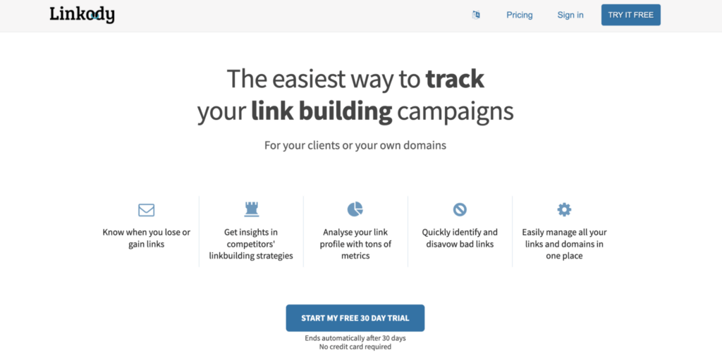 Linkody backlink monitoring tool