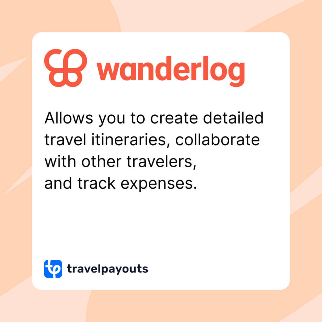 Wanderlog allows you to create detailed travel itineraries, collaborate with other travelers, and track expenses