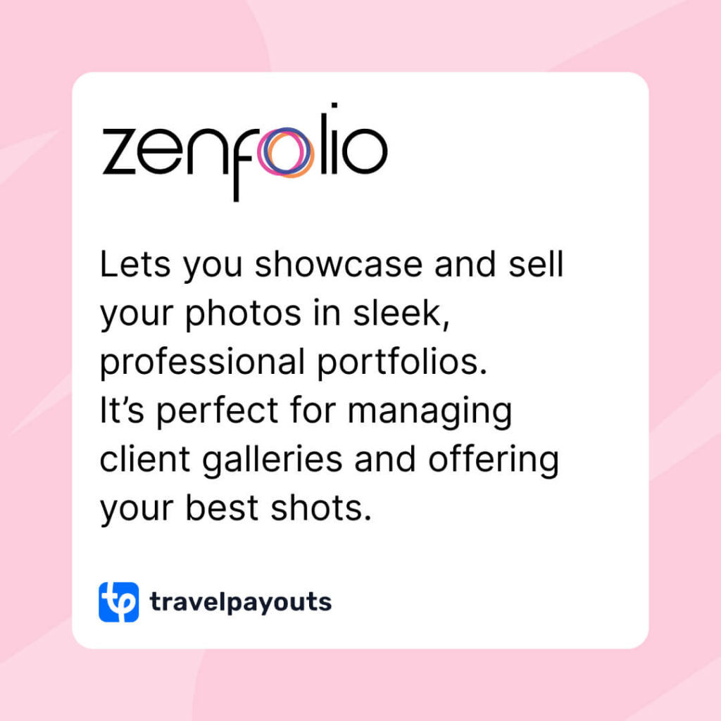 Zenfolio lets you showcase and sell your photos in sleek, professional portfolios. It’s perfect for managing client galleries and offering your best shots