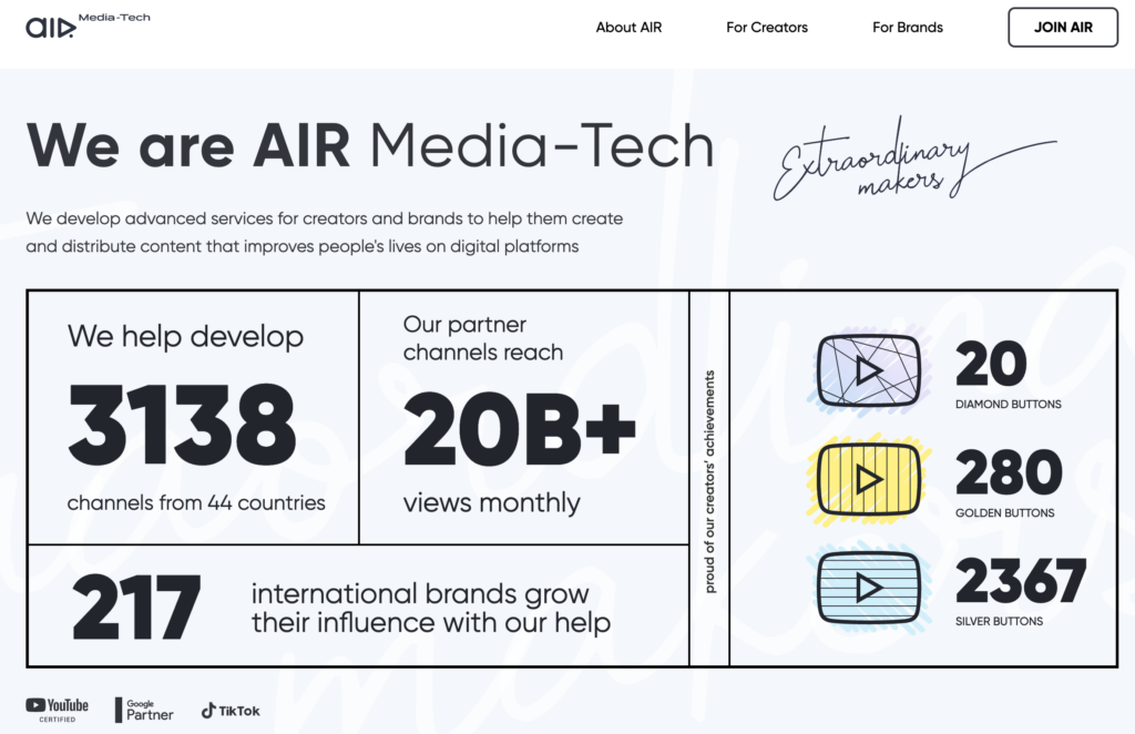 Партнёрка AIR для заработка на Ютуб видео